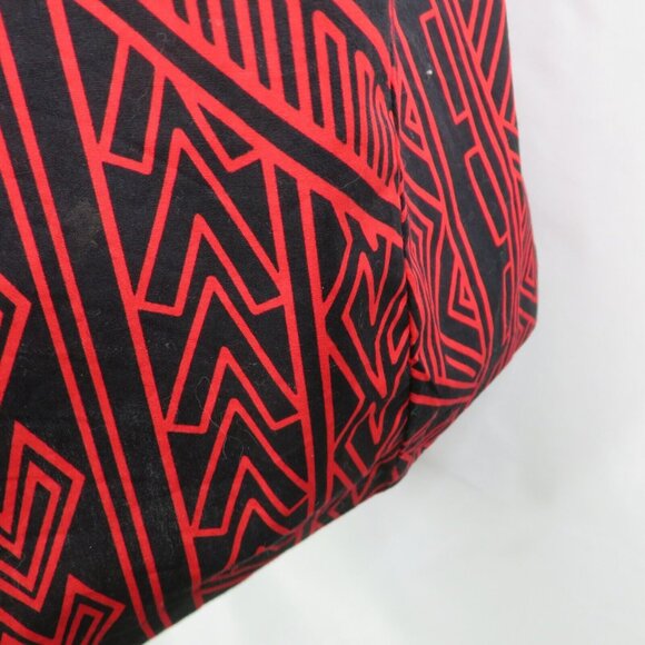 Samoan Aloha Shirt Mens M Red Yellow American Samoa Hand Printed Tribal Tapa - Picture 6 of 12